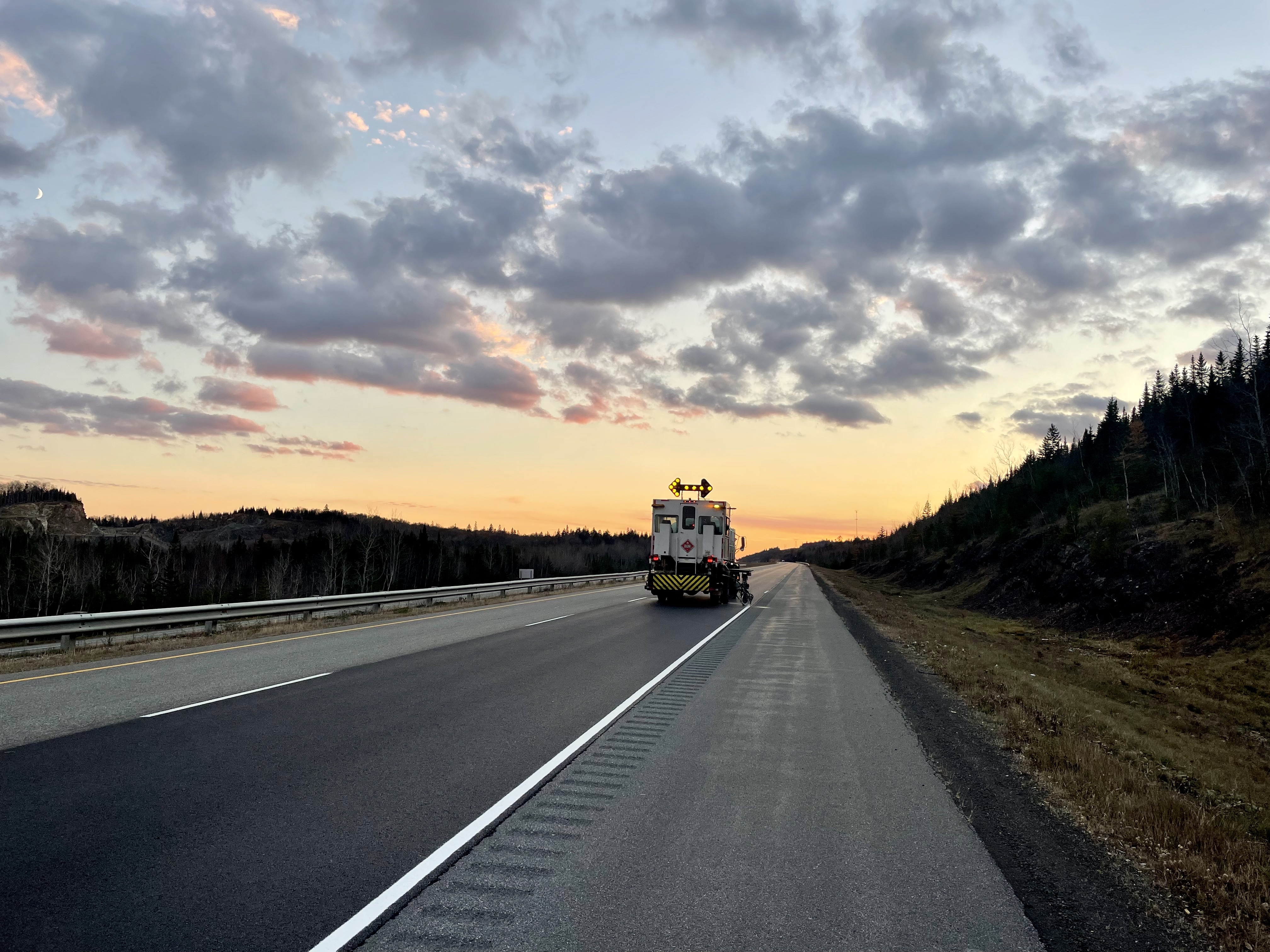 Line Painting Truck On Highway