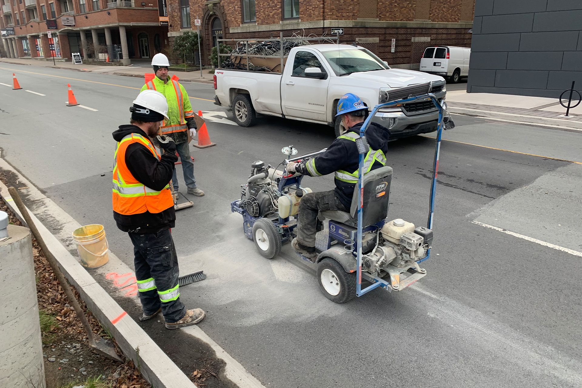 Line Painting Crew at Work